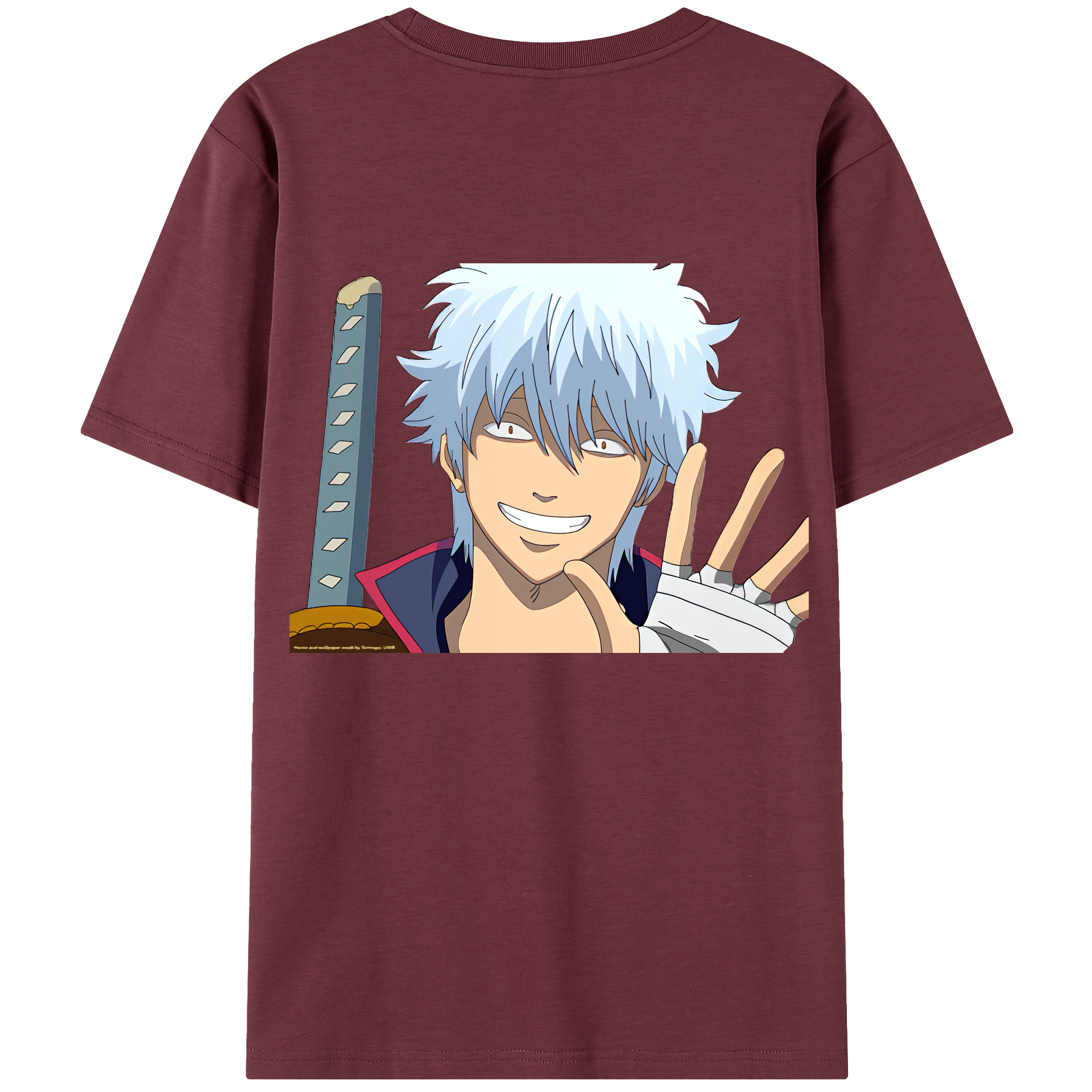 （画像用） ぎんたま 坂田銀時（さかたぎんとき） 神楽 志村新八（しむら しんぱち） GINTAMA Sakata Gintoki Kagura Shimura Shinpachi 綿100％半袖Tシャツ（背面プリント）
